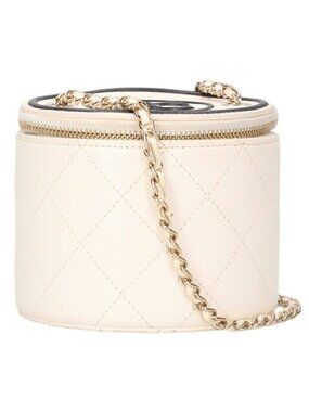 Chanel CC Logo Round Chain Vanity Shoulder Bag